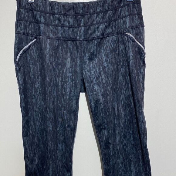 Athleta Women's Athletic High Rise Mélange Pattern Work Out Leggings In Black Si - Picture 3 of 11